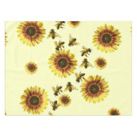 Yellow Sunflowers and Honey Bees Summer Pattern