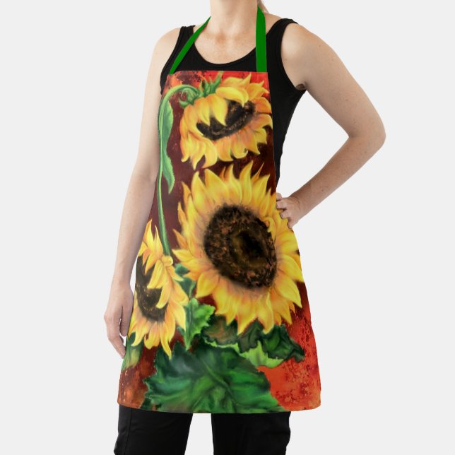 Yellow Sunflowers Apron (Insitu)