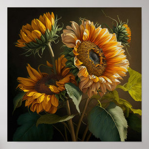 Yellow Sunflowers Art Print Poster