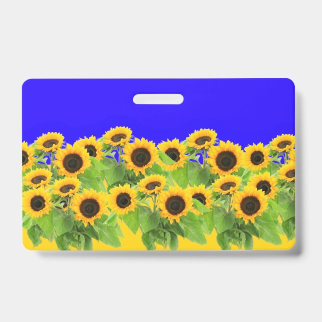 Yellow Sunflowers Badge ID Badge (Front)