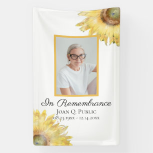 Yellow Sunflowers Celebration of Life Funeral Banner