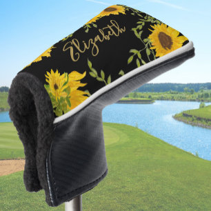 Yellow Sunflowers Floral custom name ladies  Golf Head Cover
