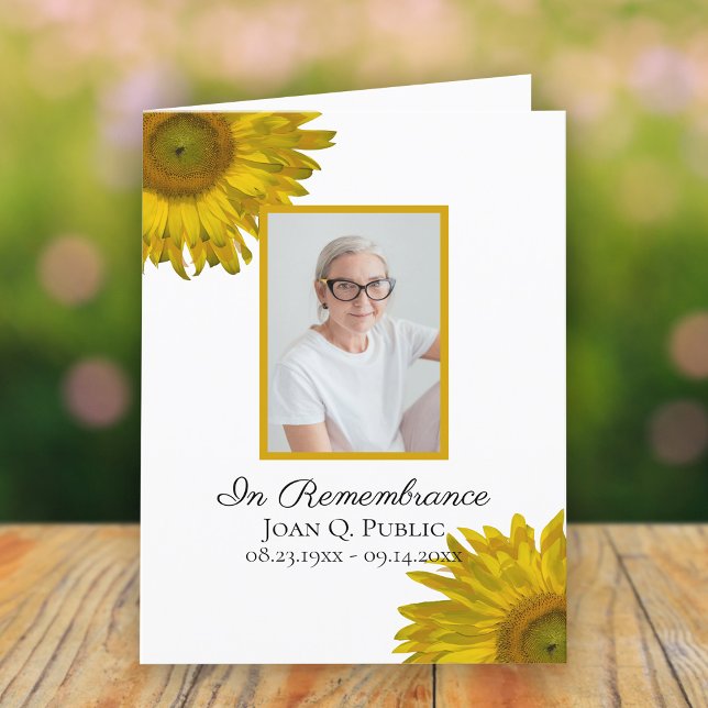 Yellow Sunflowers Funeral Sympathy Thank You Card (Creator Uploaded)