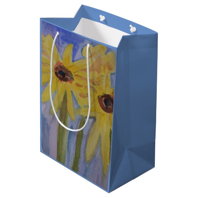 Yellow Sunflowers Gift Bag (Back Angled)
