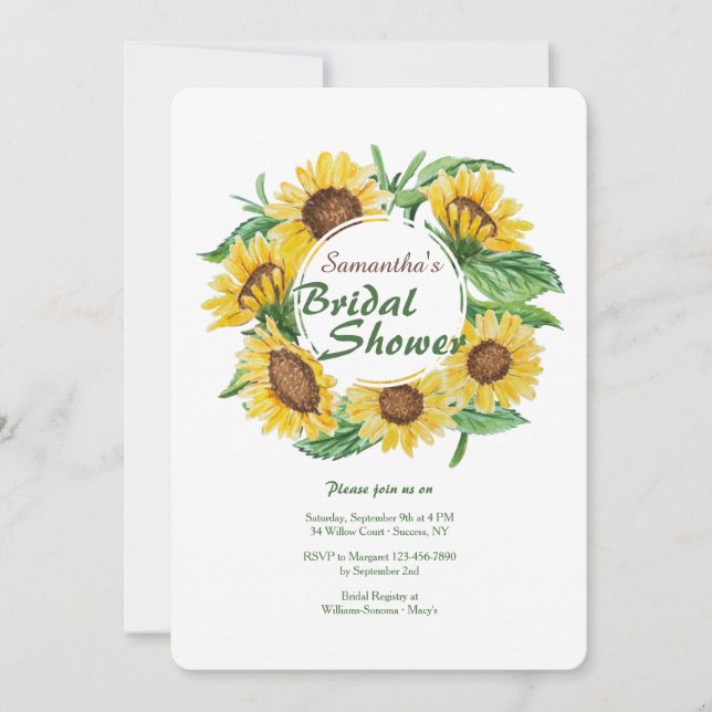 Yellow Sunflowers Invitation (Front)