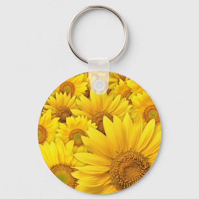 Yellow Sunflowers Key Ring (Front)