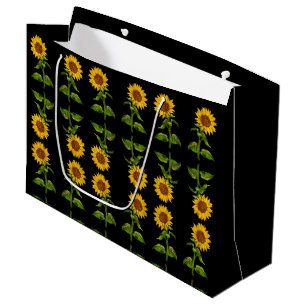 Yellow sunflowers large gift bag