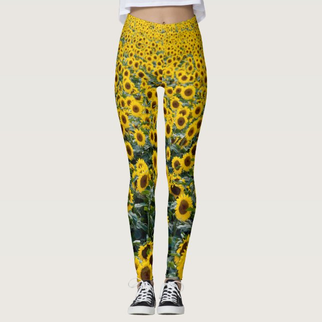 Yellow Sunflowers Leggings (Front)