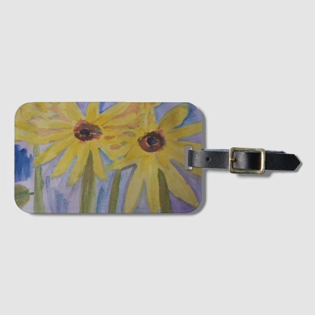 Yellow Sunflowers Luggage Tag (Front Horizontal)