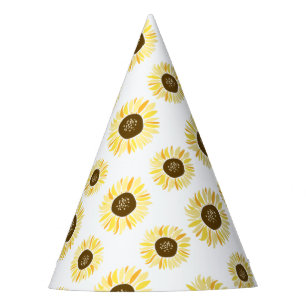 Yellow Sunflowers Pattern Floral Party Hat