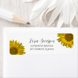 Yellow Sunflowers Return Address Return Address Label
