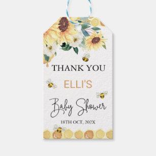Yellow Sunflowers Sweet As Can Bee Baby Shower Inv Gift Tags