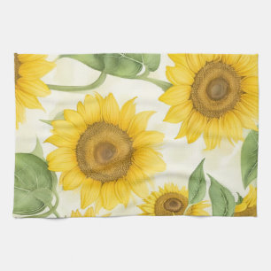 Yellow Sunflowers Tea Towel