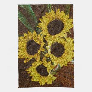 Yellow Sunflowers Tea Towel