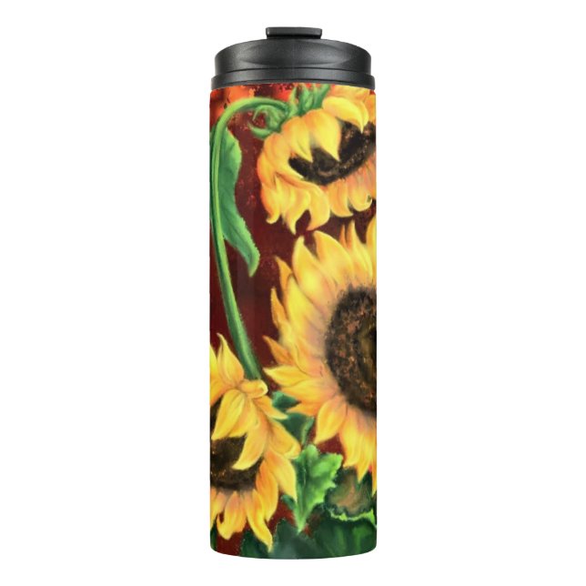 Yellow Sunflowers Thermal Tumbler (Front)