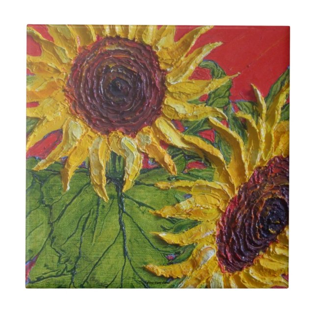 Yellow Sunflowers Tile (Front)