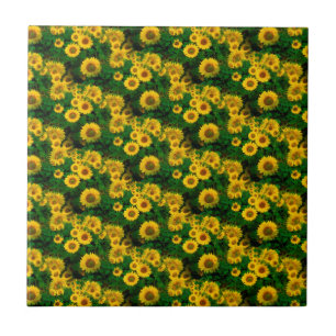 yellow sunflowers tile