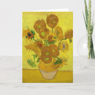 Yellow Sunflowers Vintage Van Gogh Floral Painting Card