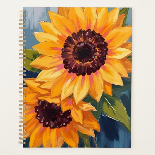 Yellow Sunflowers | Watercolor Floral Painting Planner (Front)