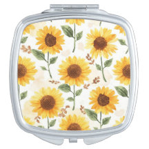 Yellow Sunflowers Watercolor Floral Whimsical