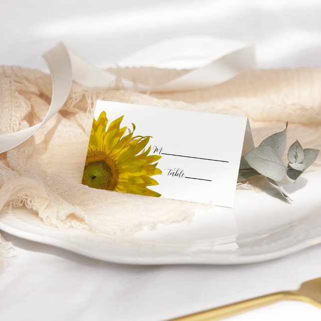 Yellow Sunflowers Wedding Place Card (Creator Uploaded)
