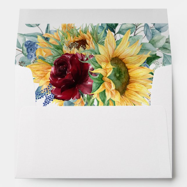 Yellow Sunflowers with Return Address Envelope (Back (Bottom))