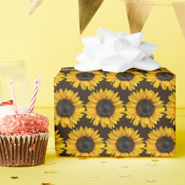 yellow sunflowers wrapping paper (Birthday Party)