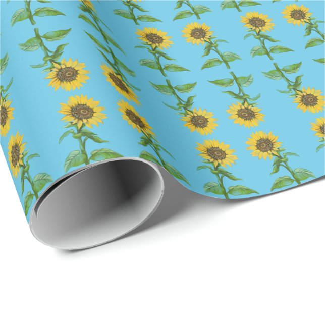 Yellow sunflowers wrapping paper (Roll Corner)
