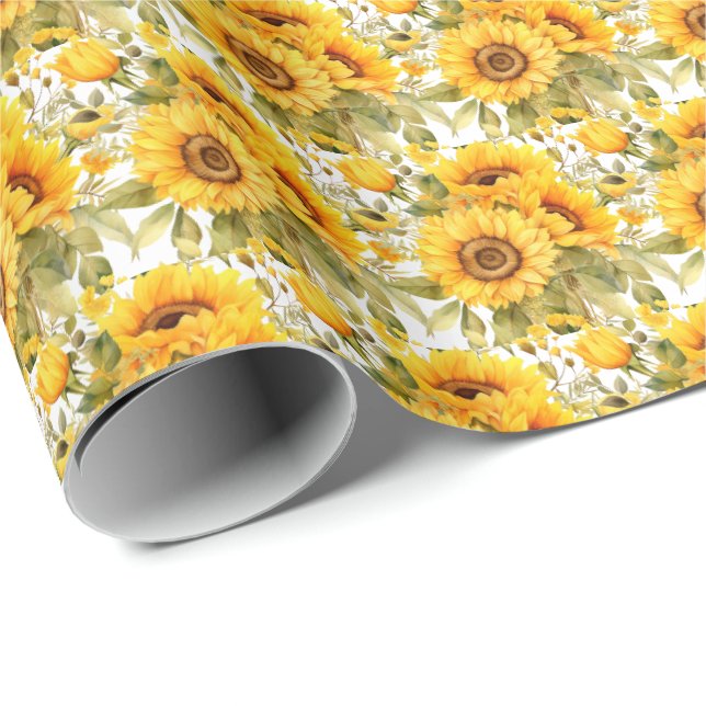 Yellow Sunflowers Wrapping Paper (Roll Corner)