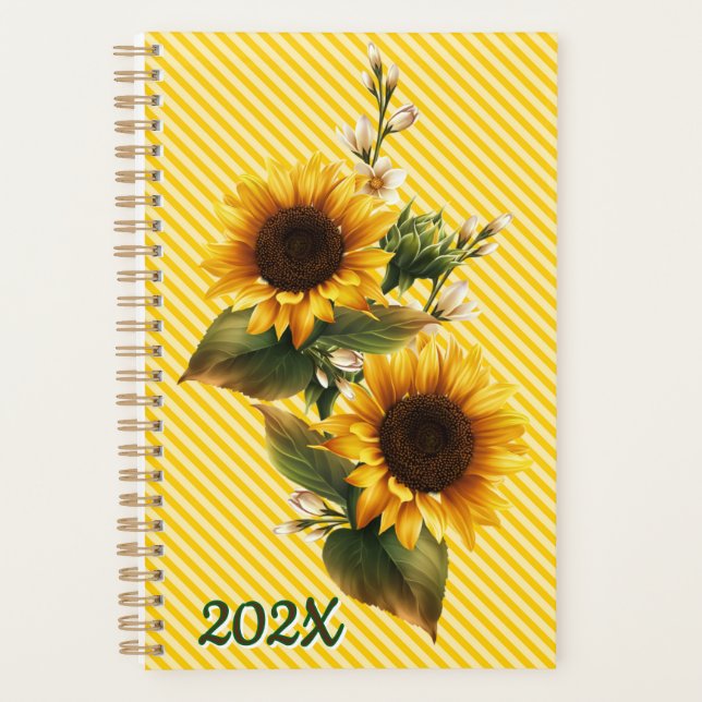Yellow Sunflowers Yearly  Planner (Front)