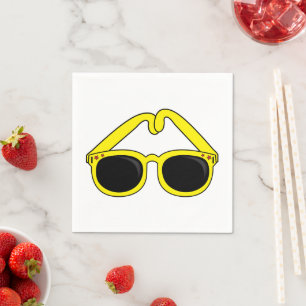 Yellow Sunglasses Sunnies Paper Napkins