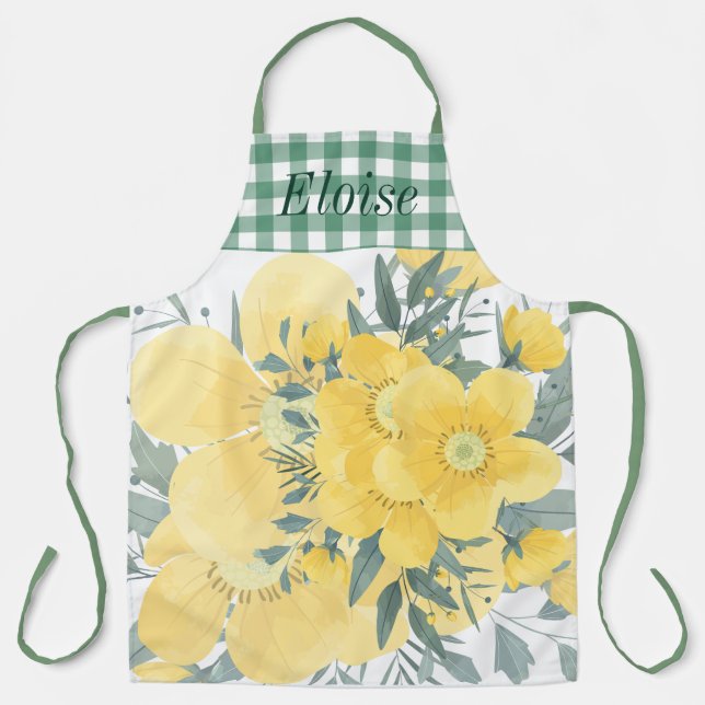 Yellow Sunny Blossoms  Apron (Front)