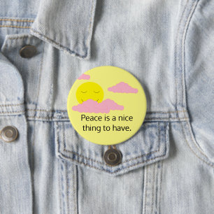 Yellow Sunrise with Pink Clouds 7.5 Cm Round Badge