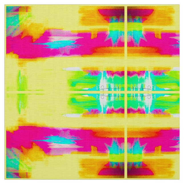 Yellow Sunset Abstract Fabric (Swatch)