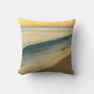 Yellow Sunset at the Beach Acrylic Artwork Cushion