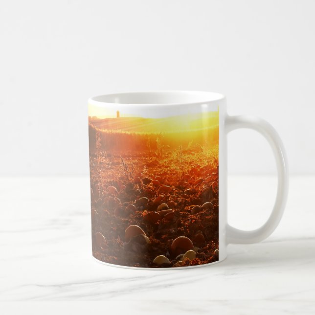 Yellow Sunset Pumpkin Patch  Coffee Mug (Right)