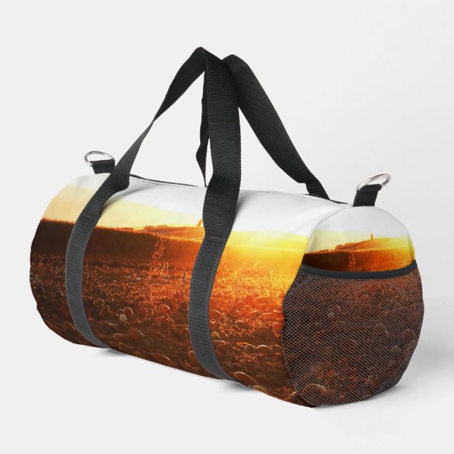 Yellow Sunset Pumpkin Patch  Duffle Bag (Right Corner)