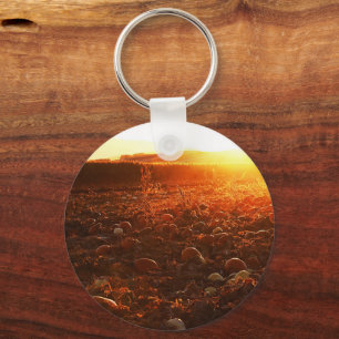Yellow Sunset Pumpkin Patch Key Ring