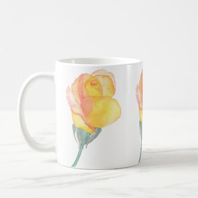 Yellow Sunset Rose Mug (Left)