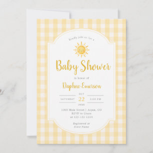 Yellow Sunshine Baby Shower Invitation