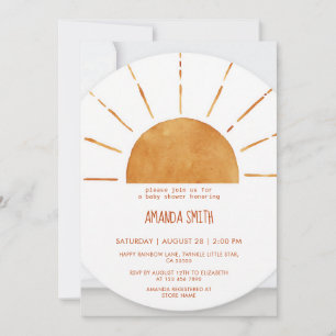 Yellow Sunshine Boho Baby Shower Invitation