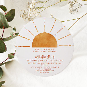 Yellow Sunshine Boho Baby Shower  Invitation