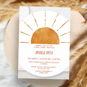 Yellow Sunshine Boho Baby Shower Invitation