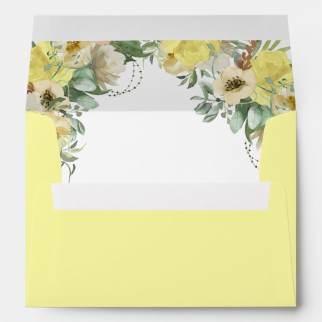 Yellow Sunshine Floral Envelope (Back (Bottom))