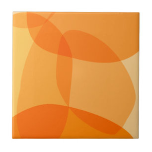 Yellow Sunshine Organic Shapes Abstract Art Design Ceramic Tile