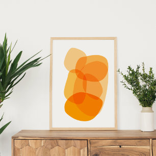Yellow Sunshine Organic Shapes Abstract Art Design Poster