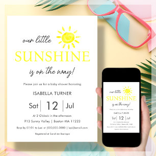 Yellow Sunshine Summer Baby Shower Invitation