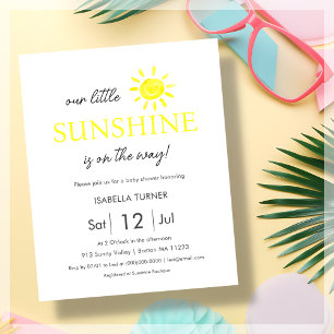 Yellow Sunshine Summer Baby Shower Invitation