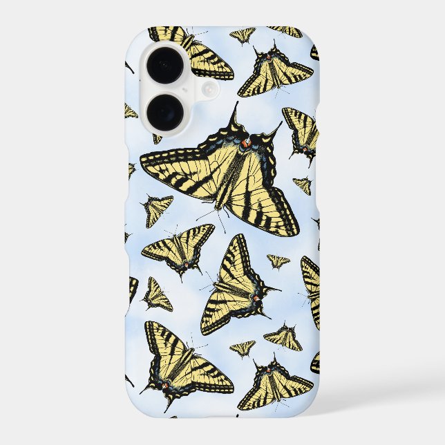 Yellow Swallowtail Butterflies Blue Sky (Back)