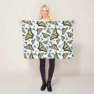 Yellow Swallowtail Butterflies Blue Sky Small Fleece Blanket